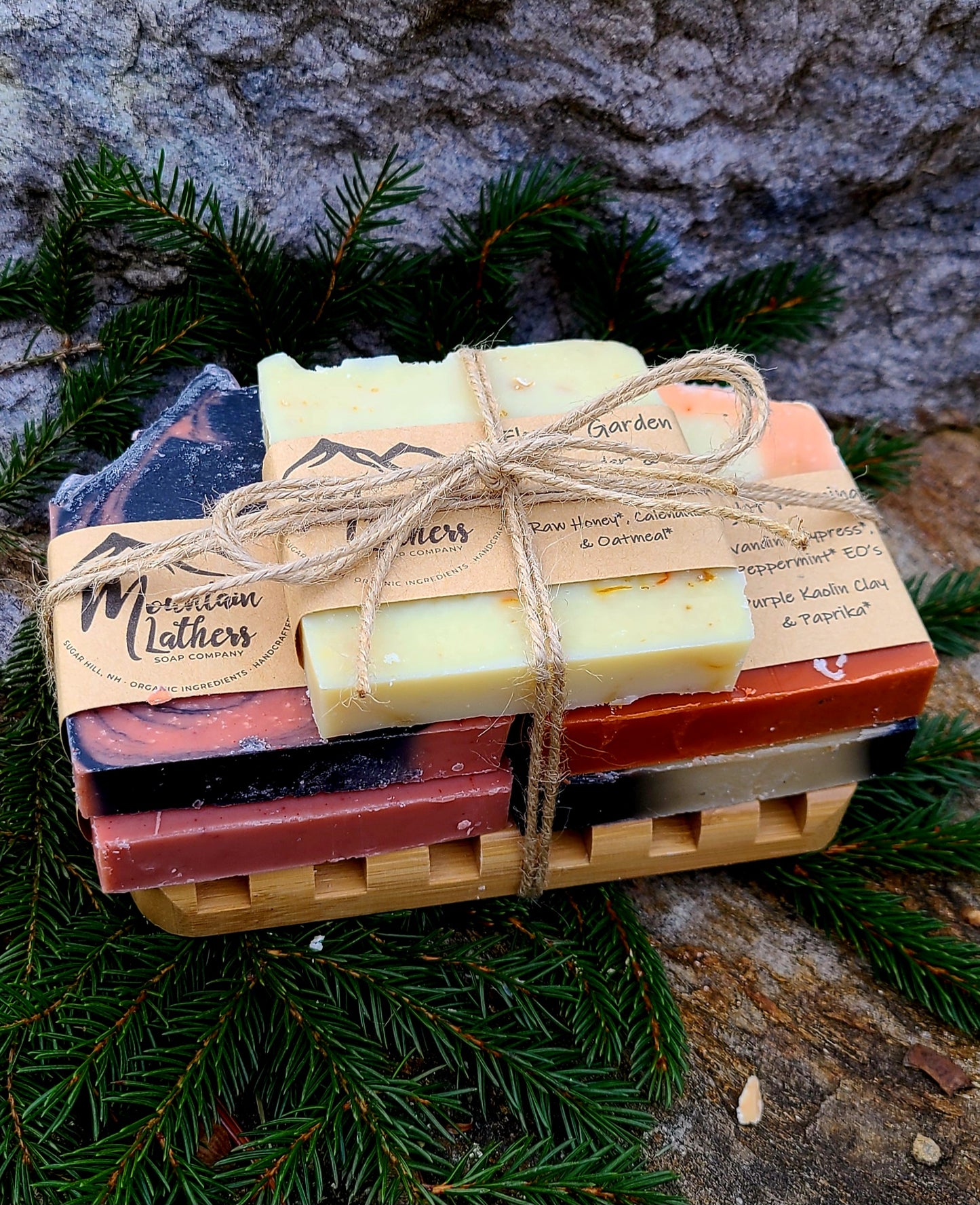 Holiday Gift Set - 5 Mini Bar Sample Set with Dish